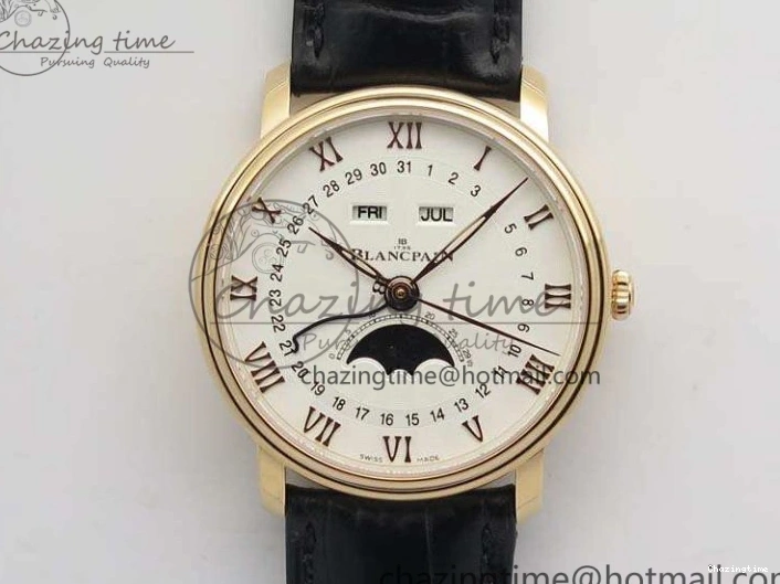 1228 SportInspired Villeret 6669 SS HG 1:1 Best Edition White Dial On Leather Strap V 8099